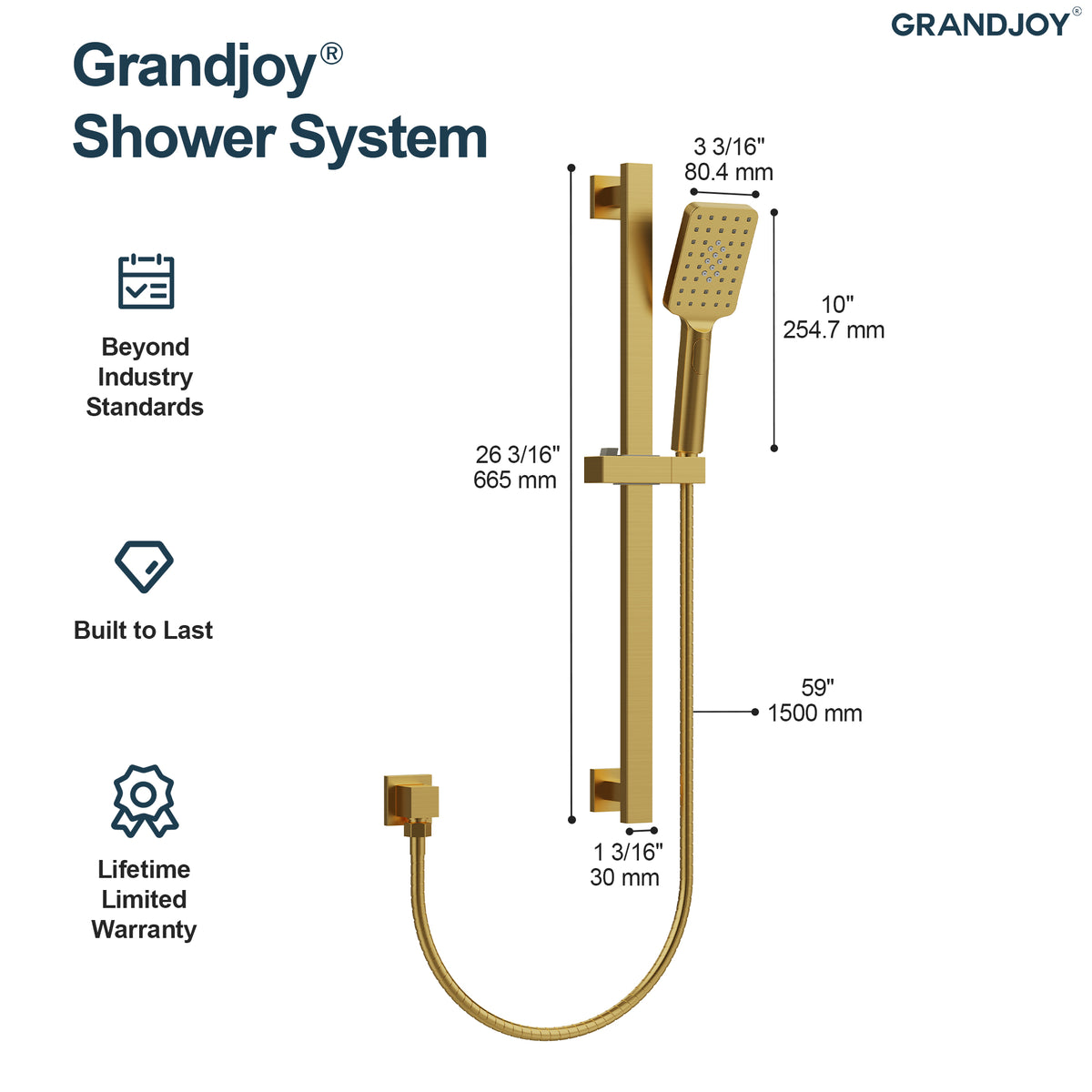 Wall-Mounted Shower Handheld with Three Spray Modes
