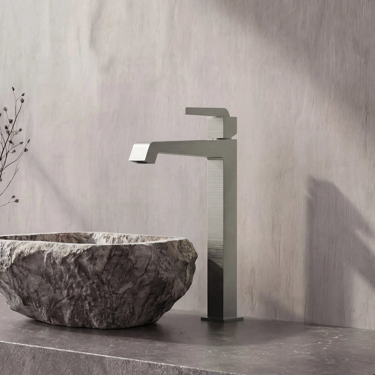 Single-Handle Vessel Bathroom Sink Faucet With Pop-Up Drain
