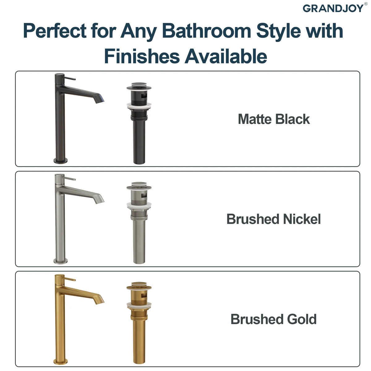 Single-Handle Vessel Bathroom Sink Faucet With Pop-Up Drain