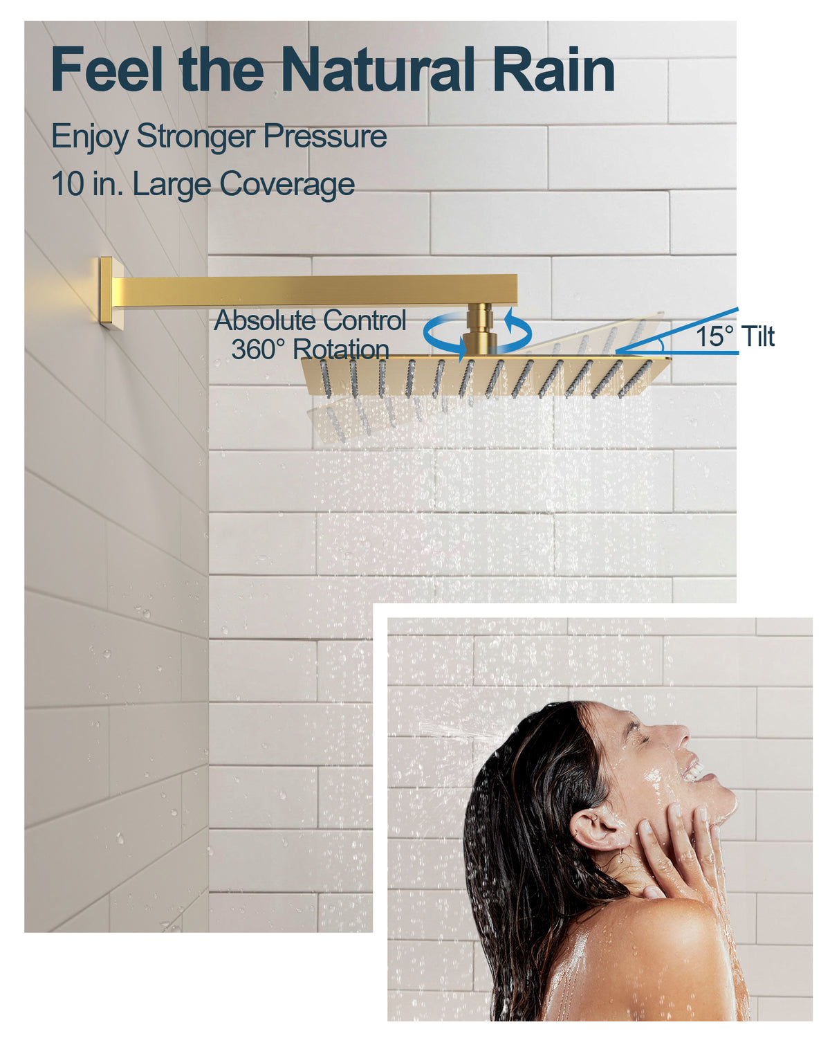 Wall-Mounted Dual-Spray Shower System with Adjustable Handheld Spray