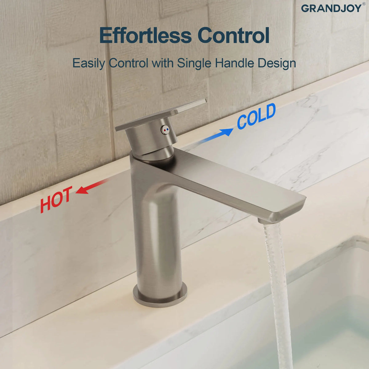 Single-Handle Bathroom Sink Faucet With Pop-Up Drain