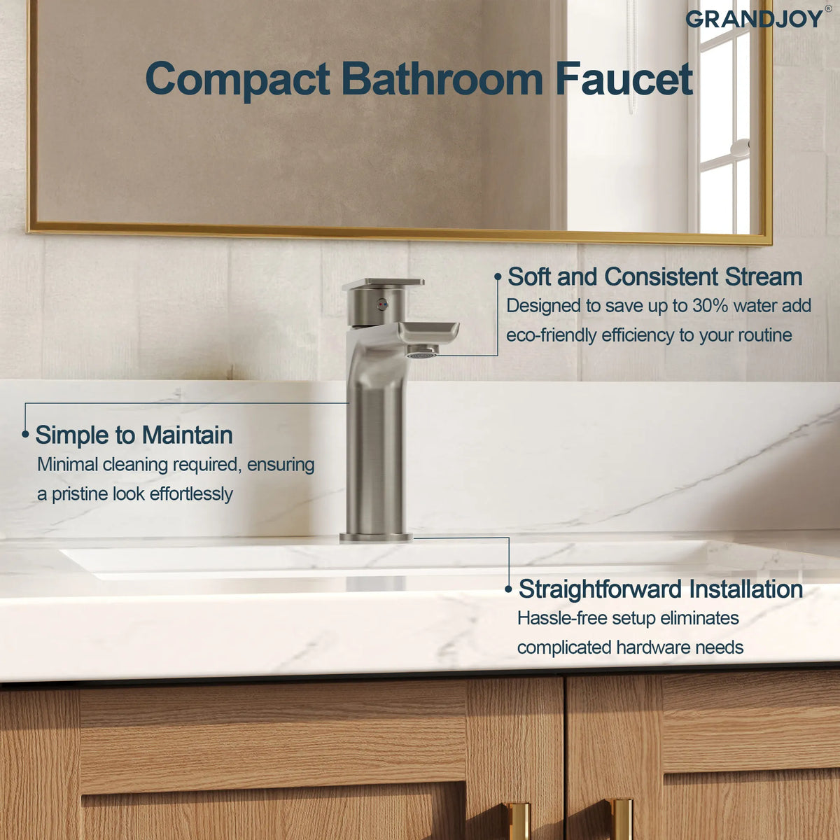 Single-Handle Bathroom Sink Faucet With Pop-Up Drain
