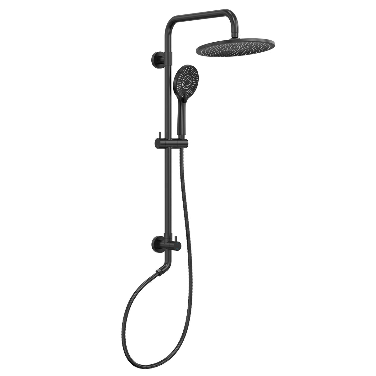 Exposed Dual-Function Rain Shower System with Adjustable Handheld