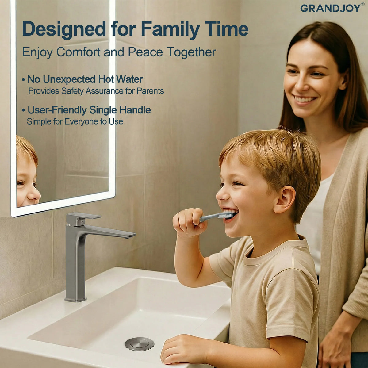 Single-Handle Vessel Bathroom Sink Faucet With Pop-Up Drain