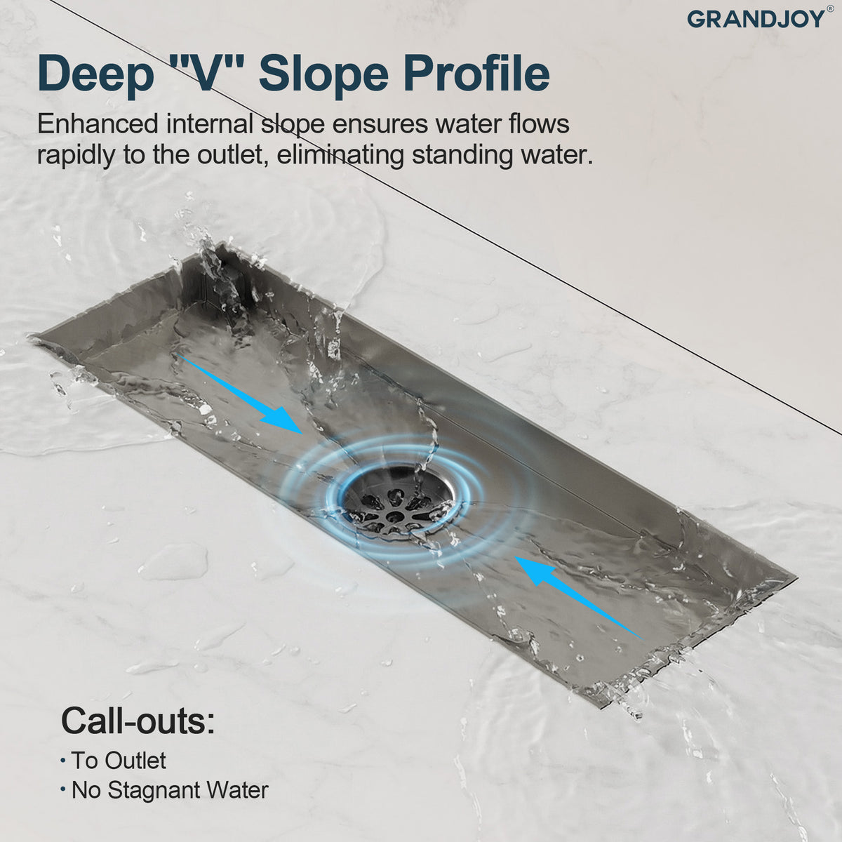 12-Inch Reversible Linear Shower Drain with Anti-Odor Core