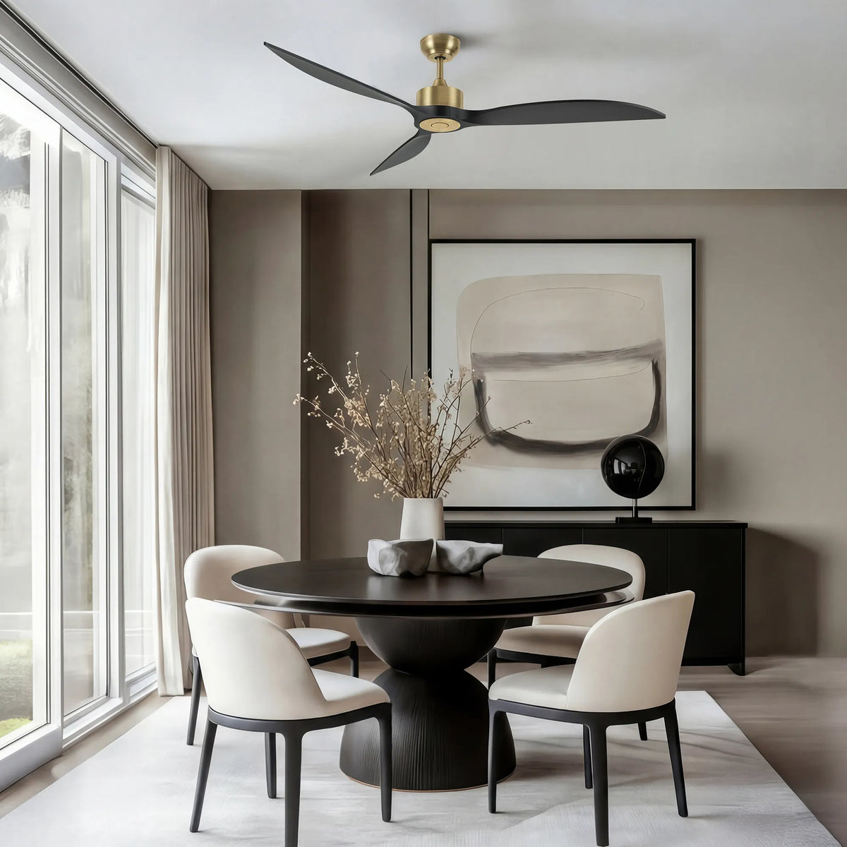 65-Inch Downrod Mount 3-Blade Ceiling Fan without Light