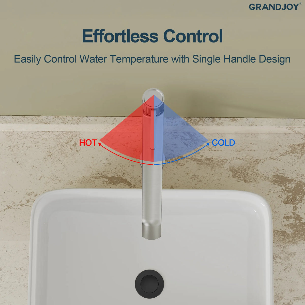 Single-Handle Vessel Bathroom Sink Faucet With Pop-Up Drain