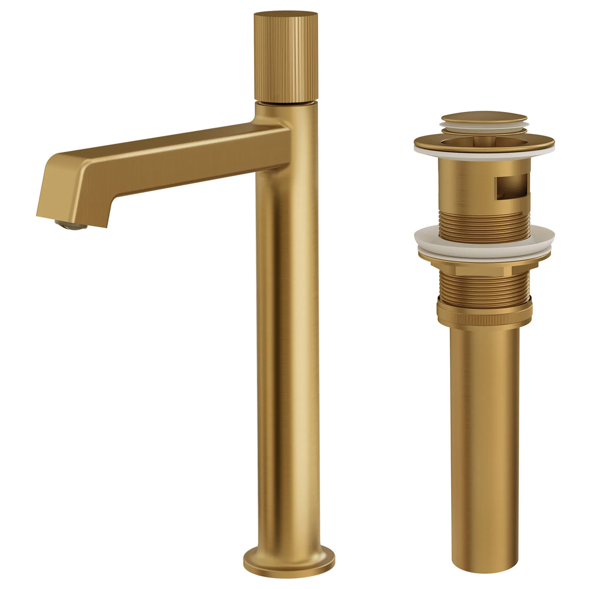 Single-Handle Vessel Bathroom Sink Faucet With Pop-Up Drain