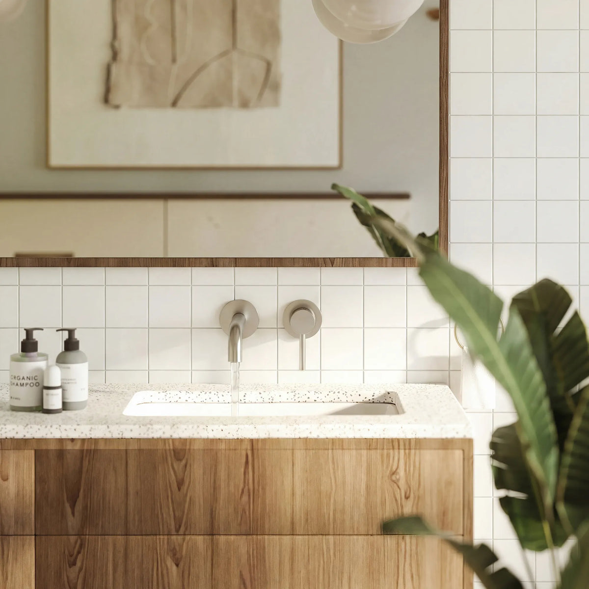 Single-Handle Wall-Mount Bathroom Sink Faucet With Pop-Up Drain