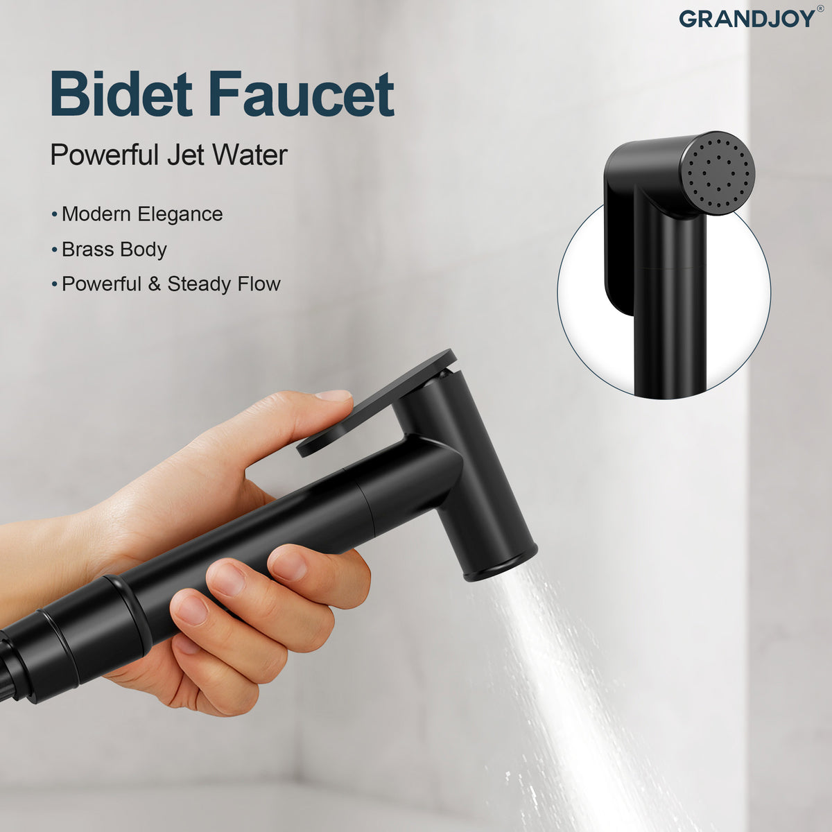 Single-Handle Wall-Mounted Brass Bidet Sprayer with Hot and Cold Control