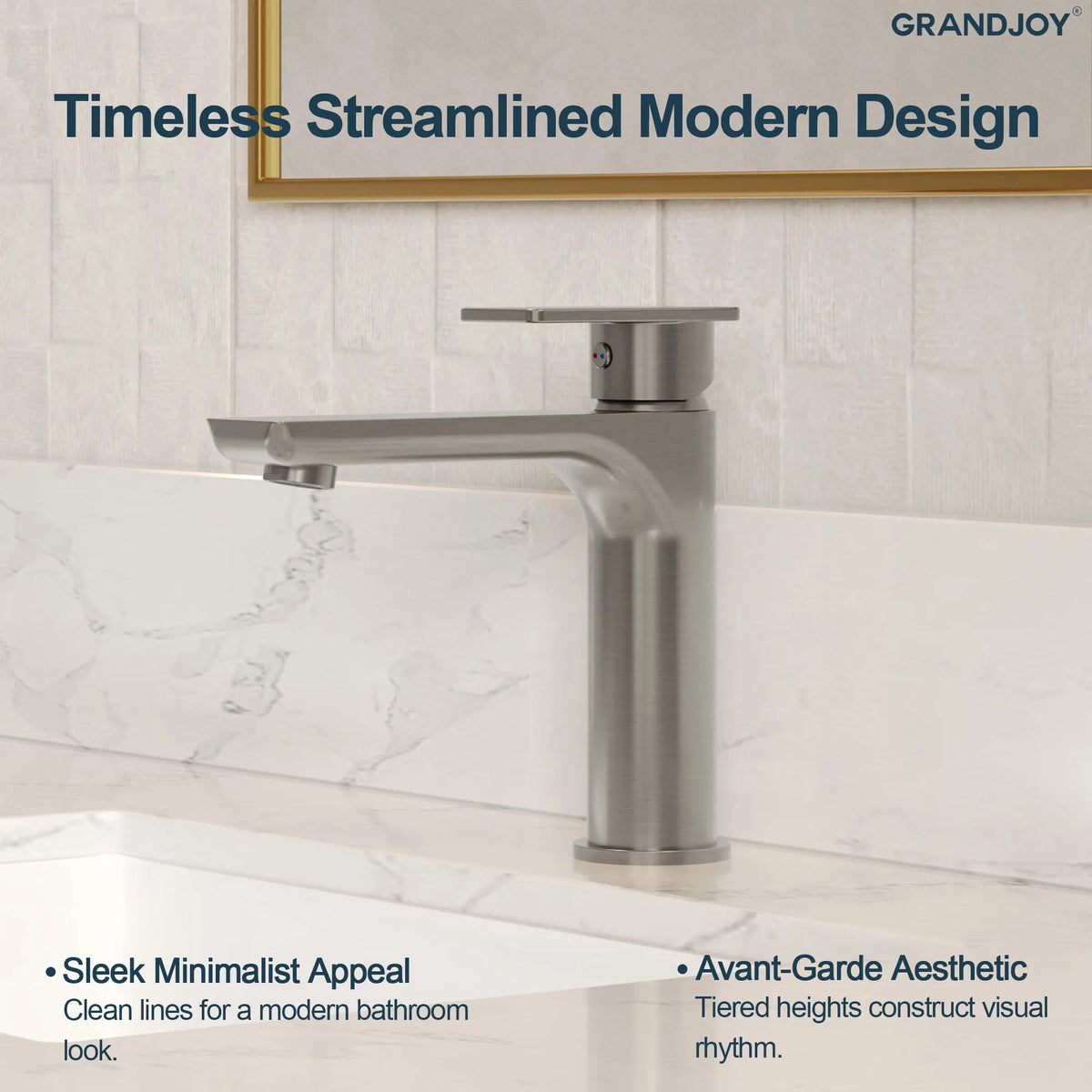Single-Handle Bathroom Sink Faucet With Pop-Up Drain