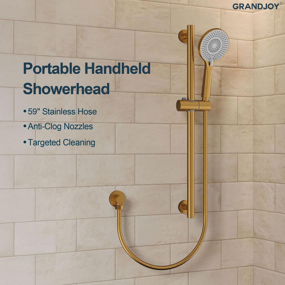Wall-Mounted Shower Handheld with Adjustable Slide Bar