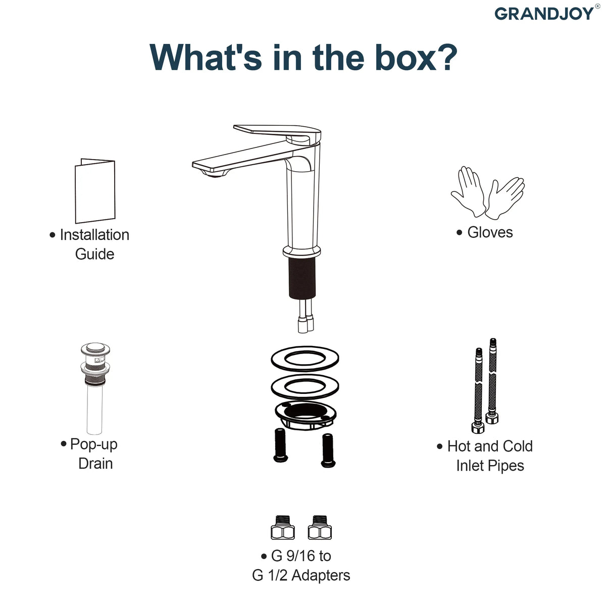 Single-Handle Bathroom Sink Faucet With Pop-Up Drain