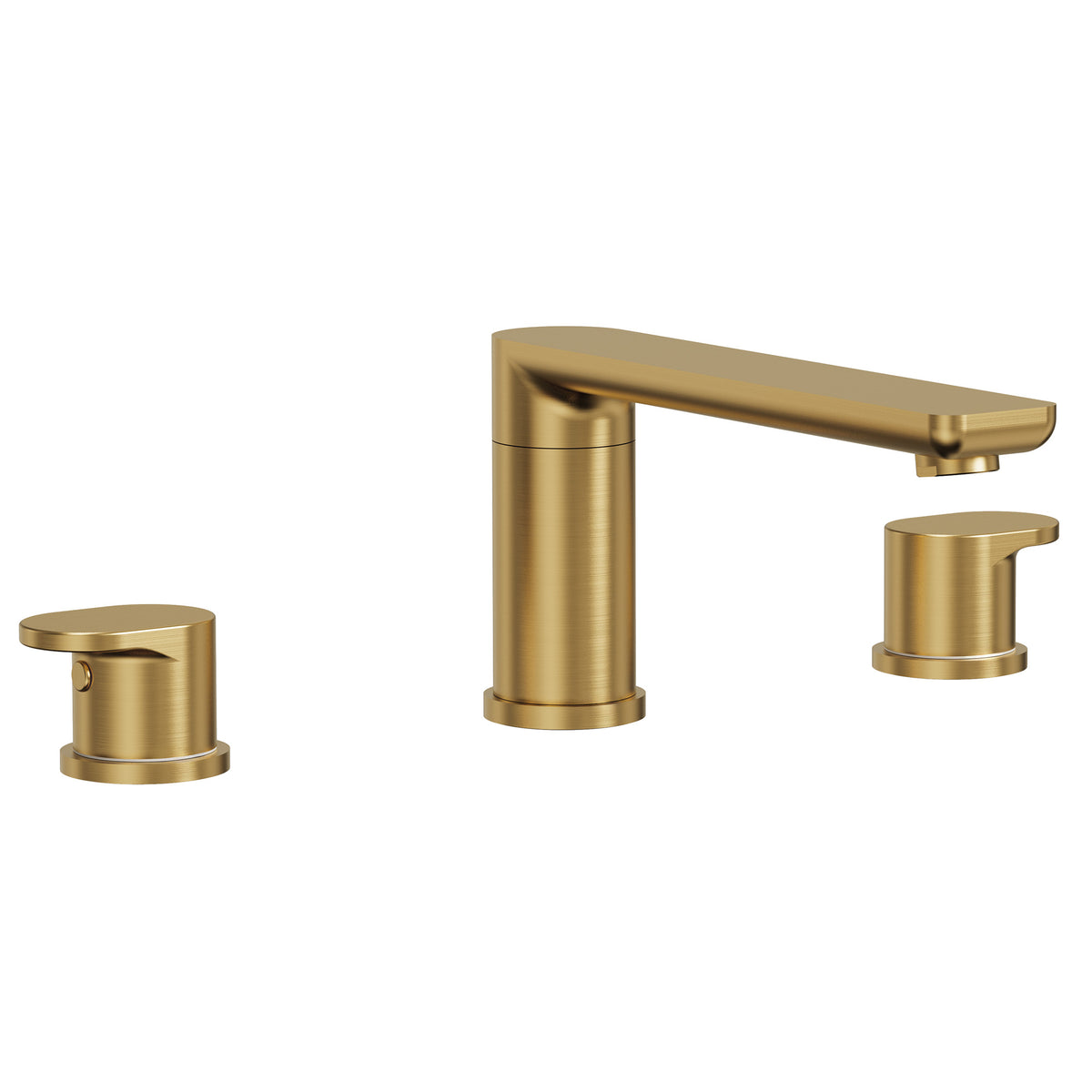 Low-Arc Deck-Mounted Roman Bathtub Faucet with Dual Handles