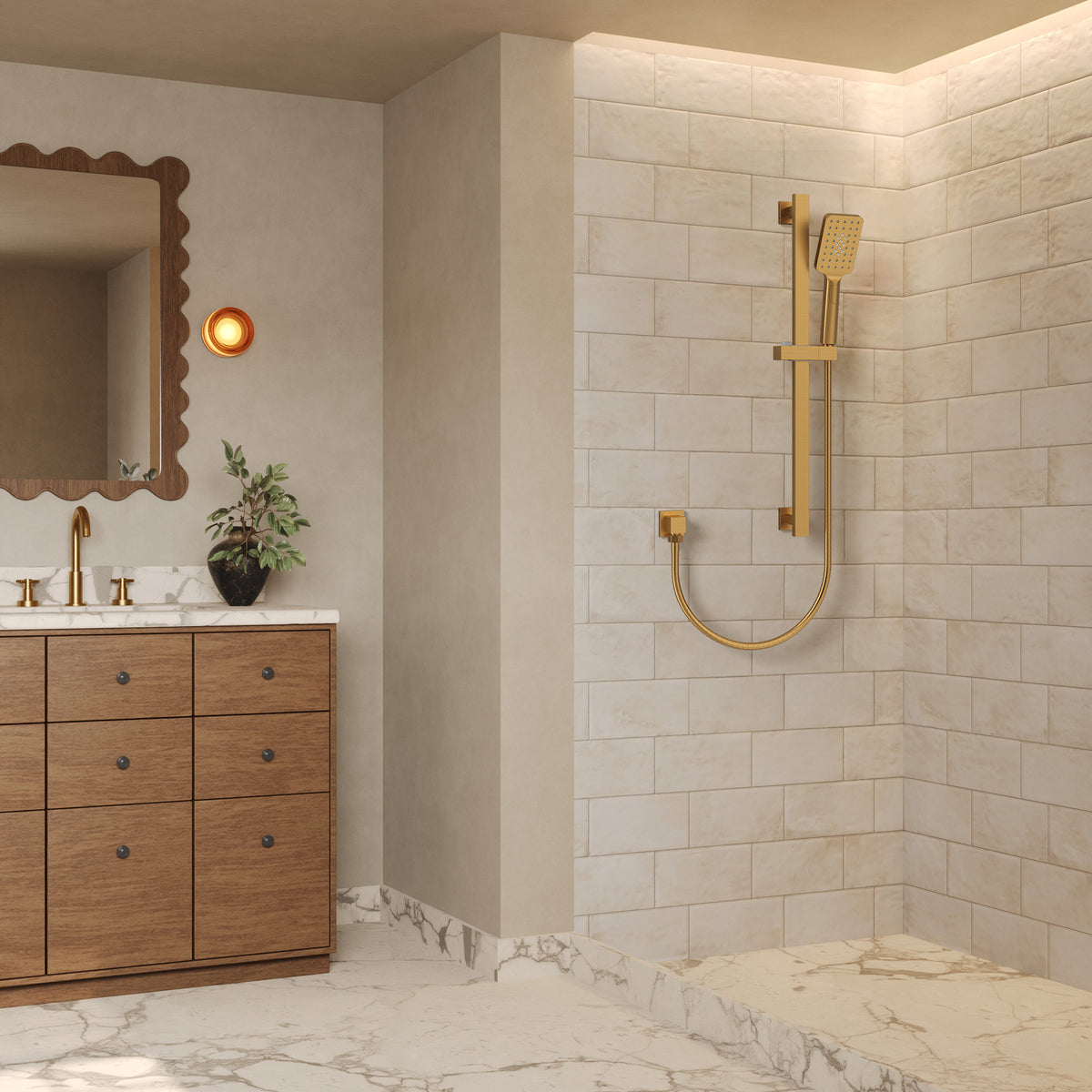 Wall-Mounted Shower Handheld with Three Spray Modes