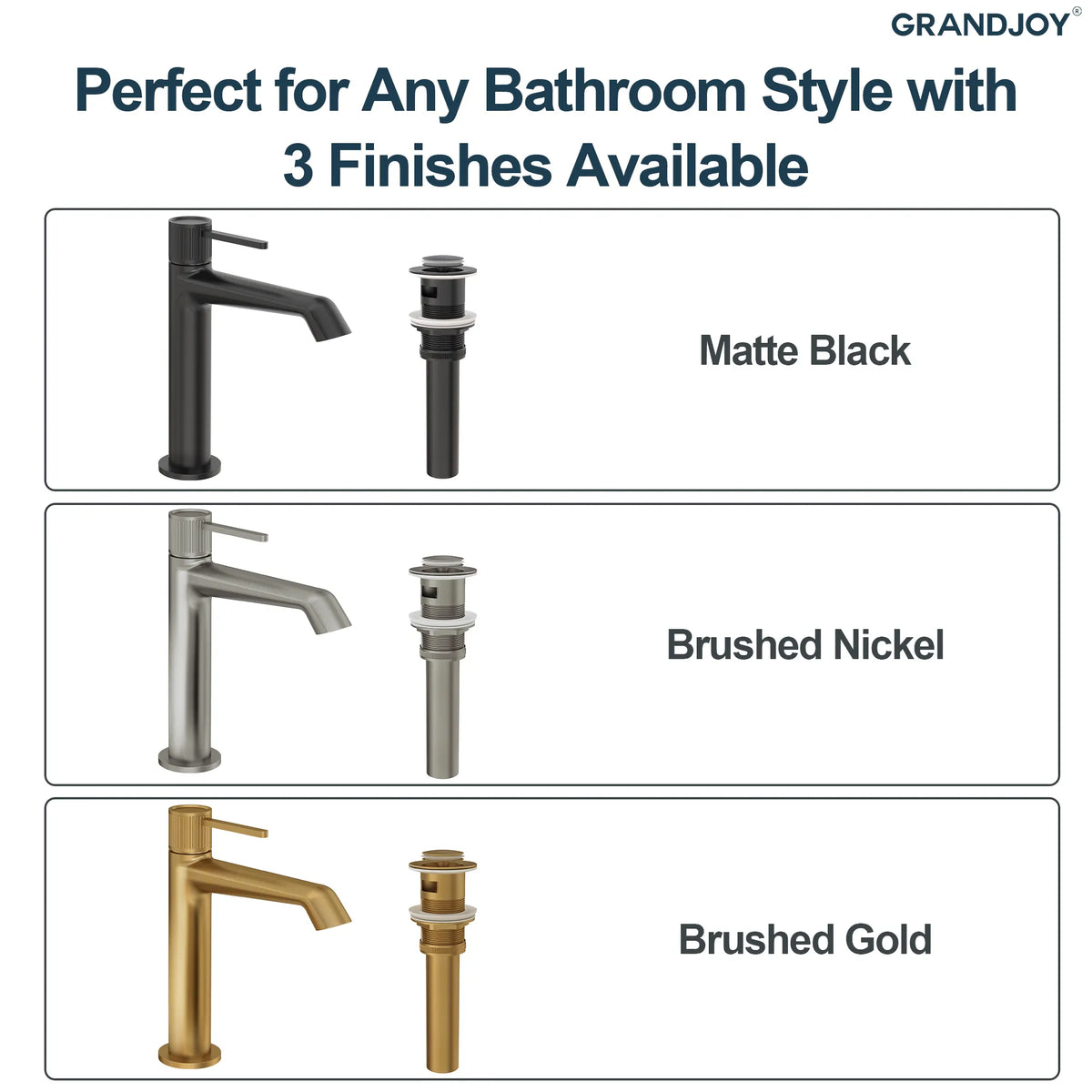 Single-Handle Bathroom Sink Faucet With Pop-Up Drain