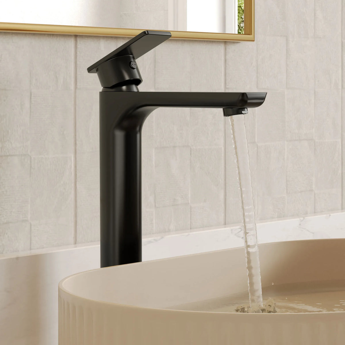 Single-Handle Vessel Bathroom Sink Faucet With Pop-Up Drain