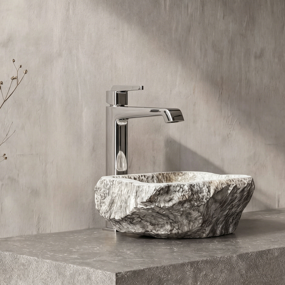 Single-Handle Vessel Bathroom Sink Faucet With Pop-Up Drain