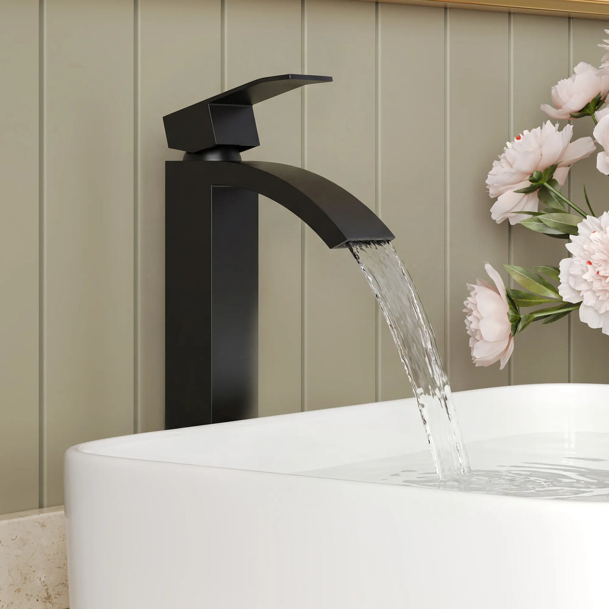 Single-Handle Vessel Bathroom Sink Faucet With Pop-Up Drain
