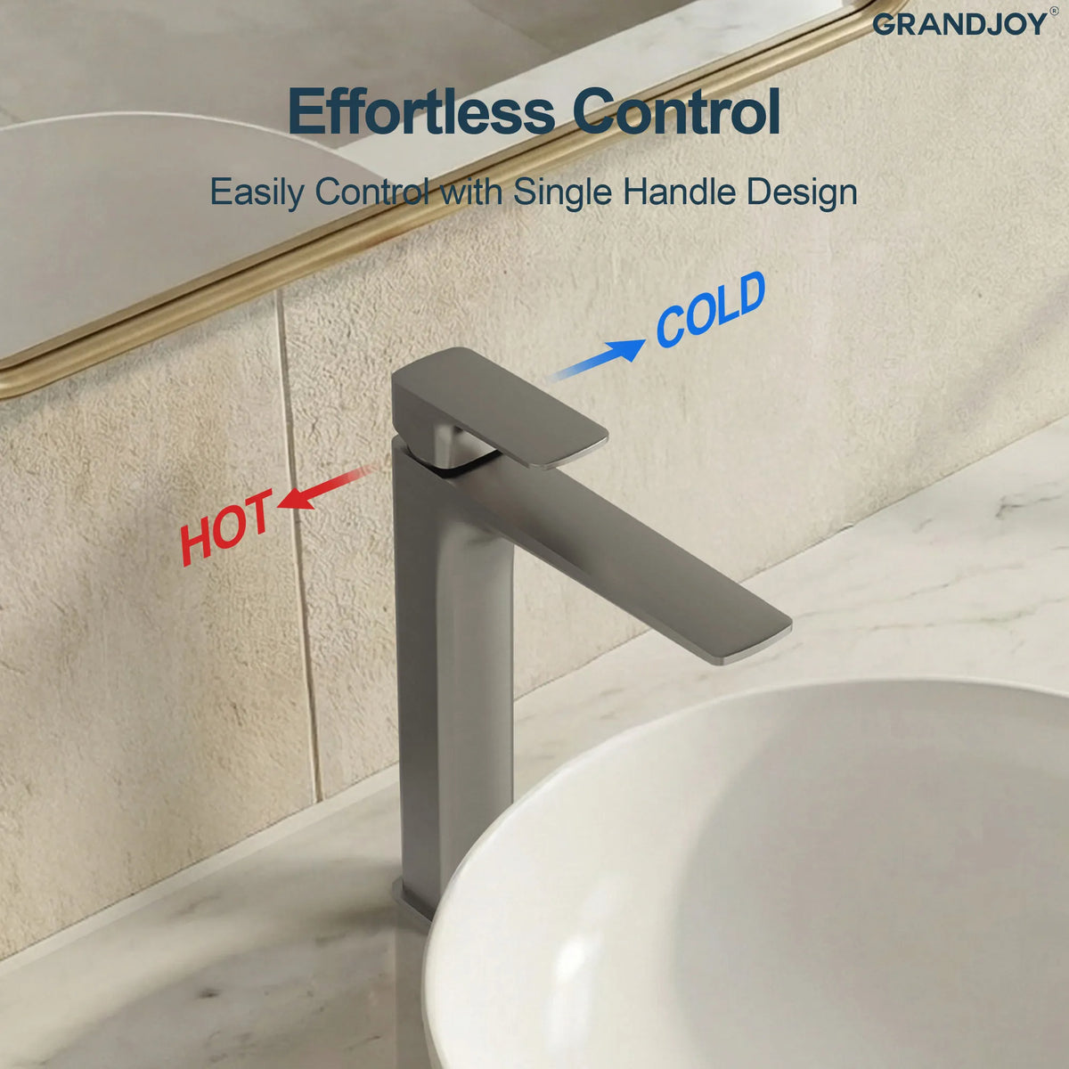 Single-Handle Vessel Bathroom Sink Faucet With Pop-Up Drain