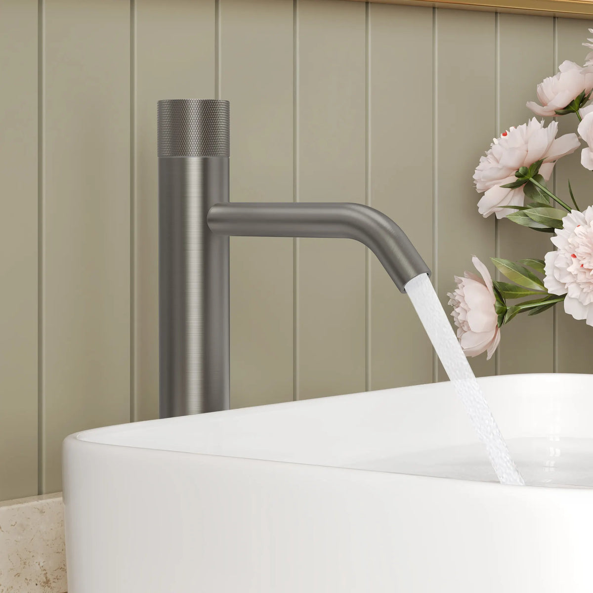 Single-Handle Vessel Bathroom Sink Faucet With Pop-Up Drain