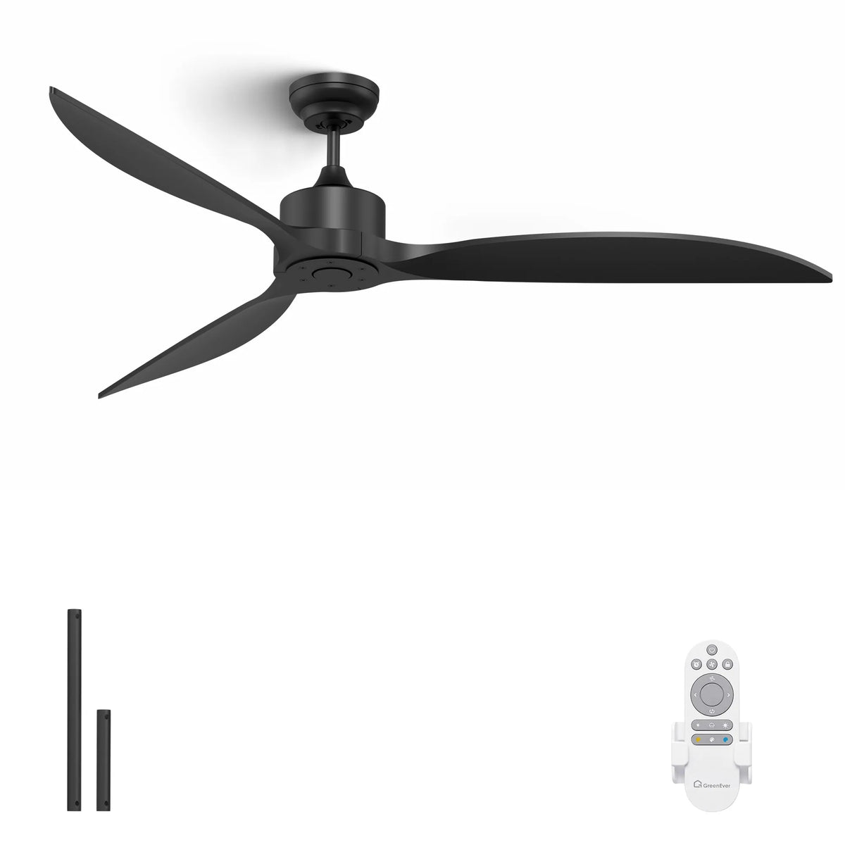 65-Inch Downrod Mount 3-Blade Ceiling Fan without Light