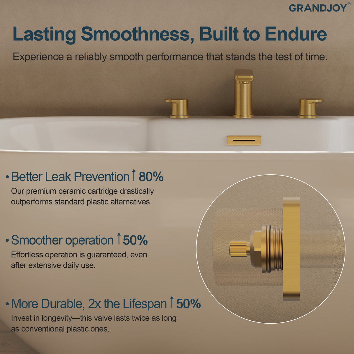 Low-Arc Deck-Mounted Roman Bathtub Faucet with Dual Handles