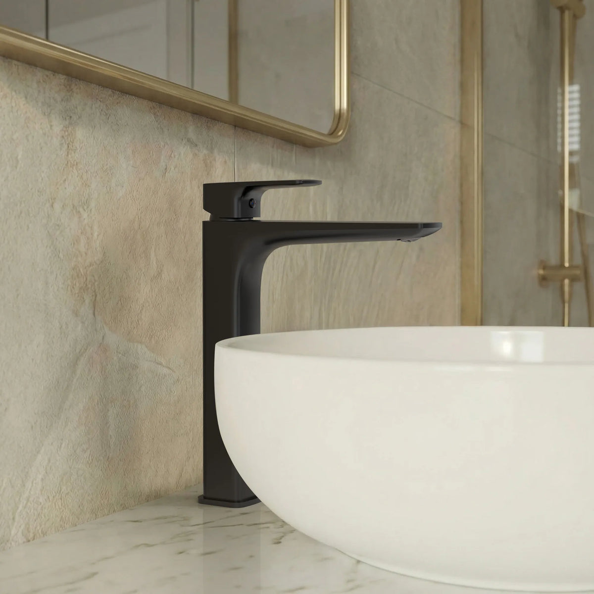 Single-Handle Vessel Bathroom Sink Faucet With Pop-Up Drain