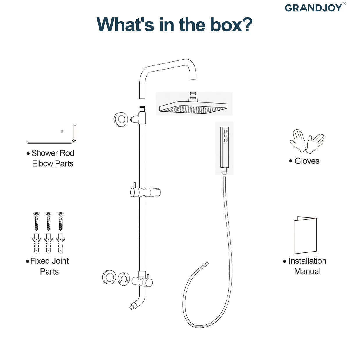 Square Exposed Shower System with Dual Rainfall Modes