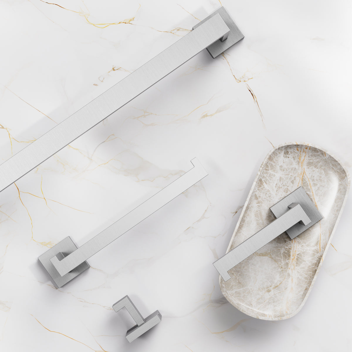 Four-Piece Wall-Mounted 304 Stainless Steel Bathroom Hardware Set