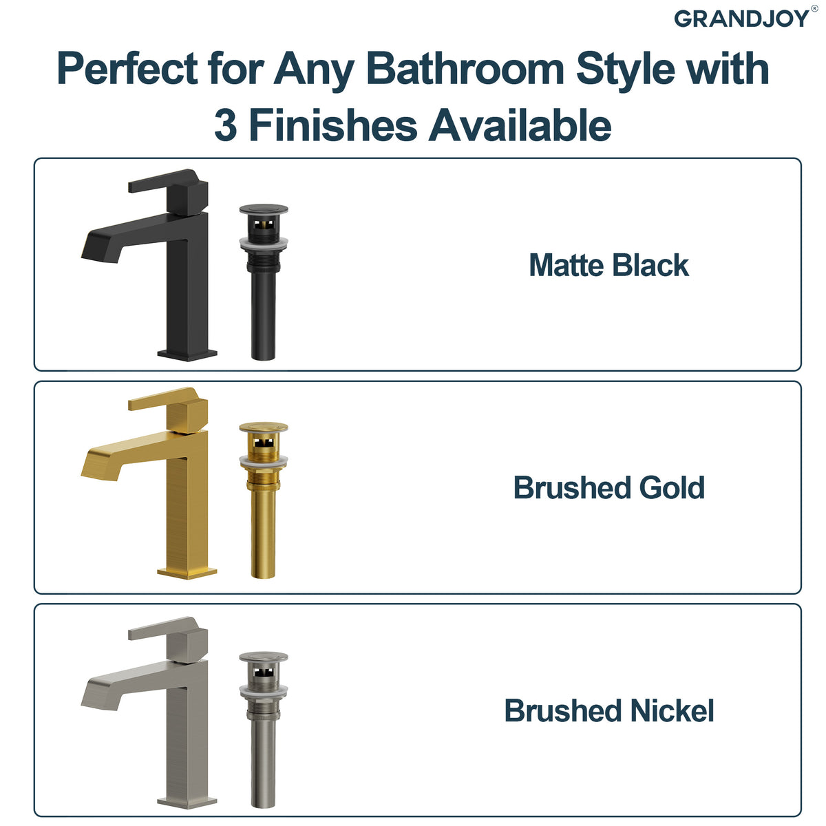 Single-Handle Bathroom Sink Faucet With Pop-Up Drain