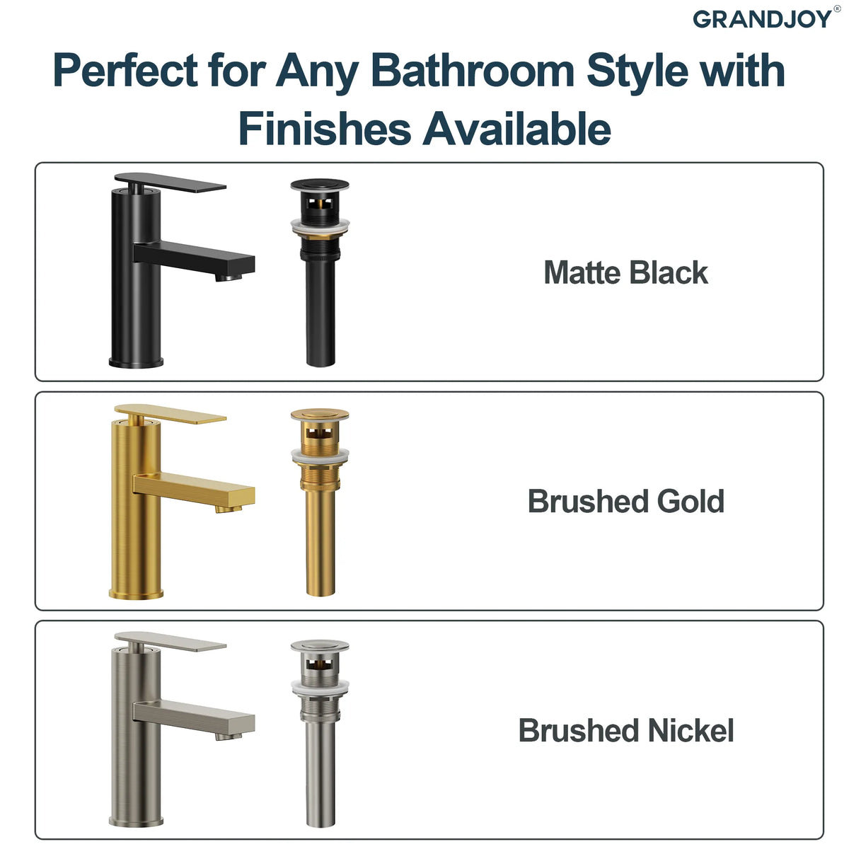 Single-Hole Bathroom Sink Faucet With Pop-Up Drain