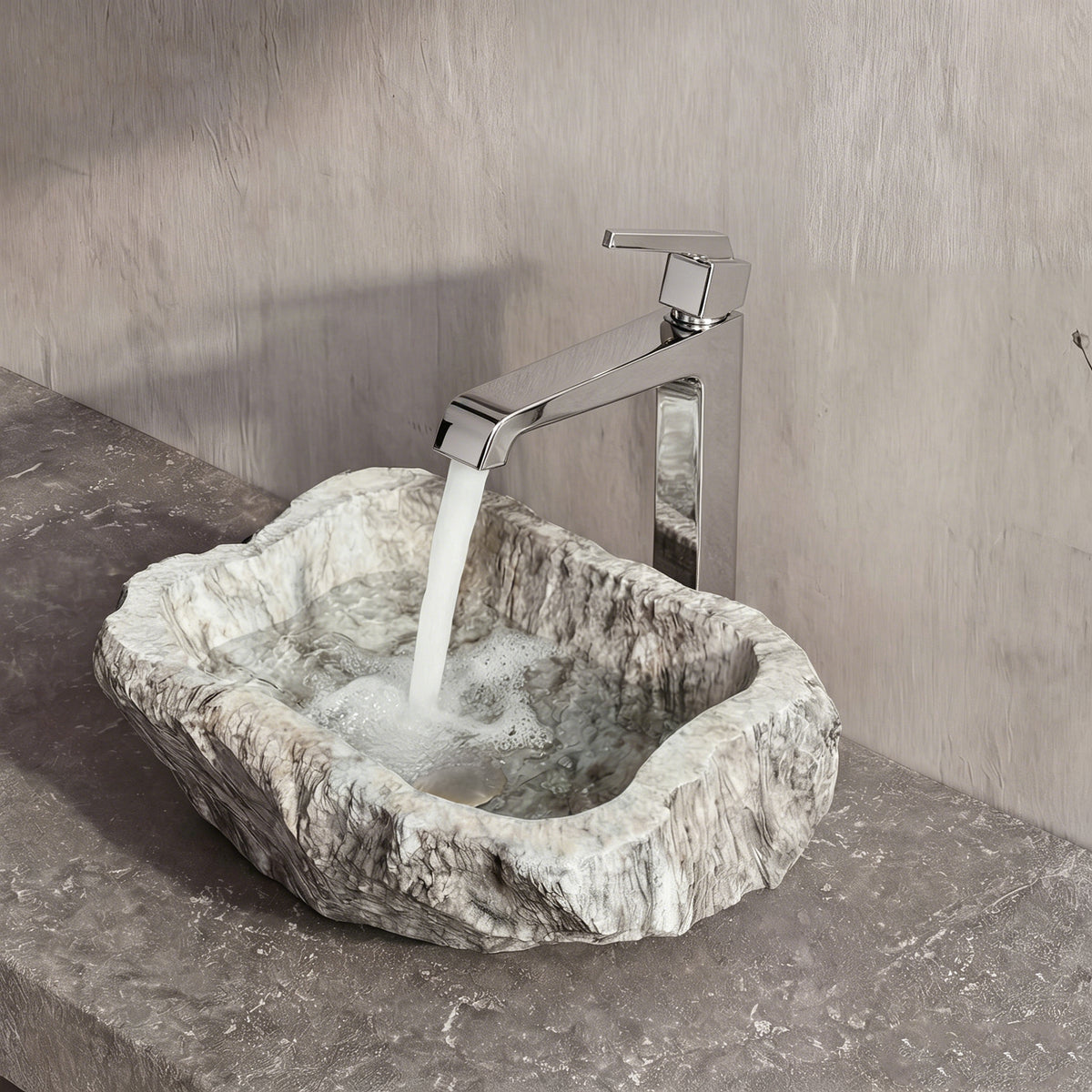 Single-Handle Vessel Bathroom Sink Faucet With Pop-Up Drain