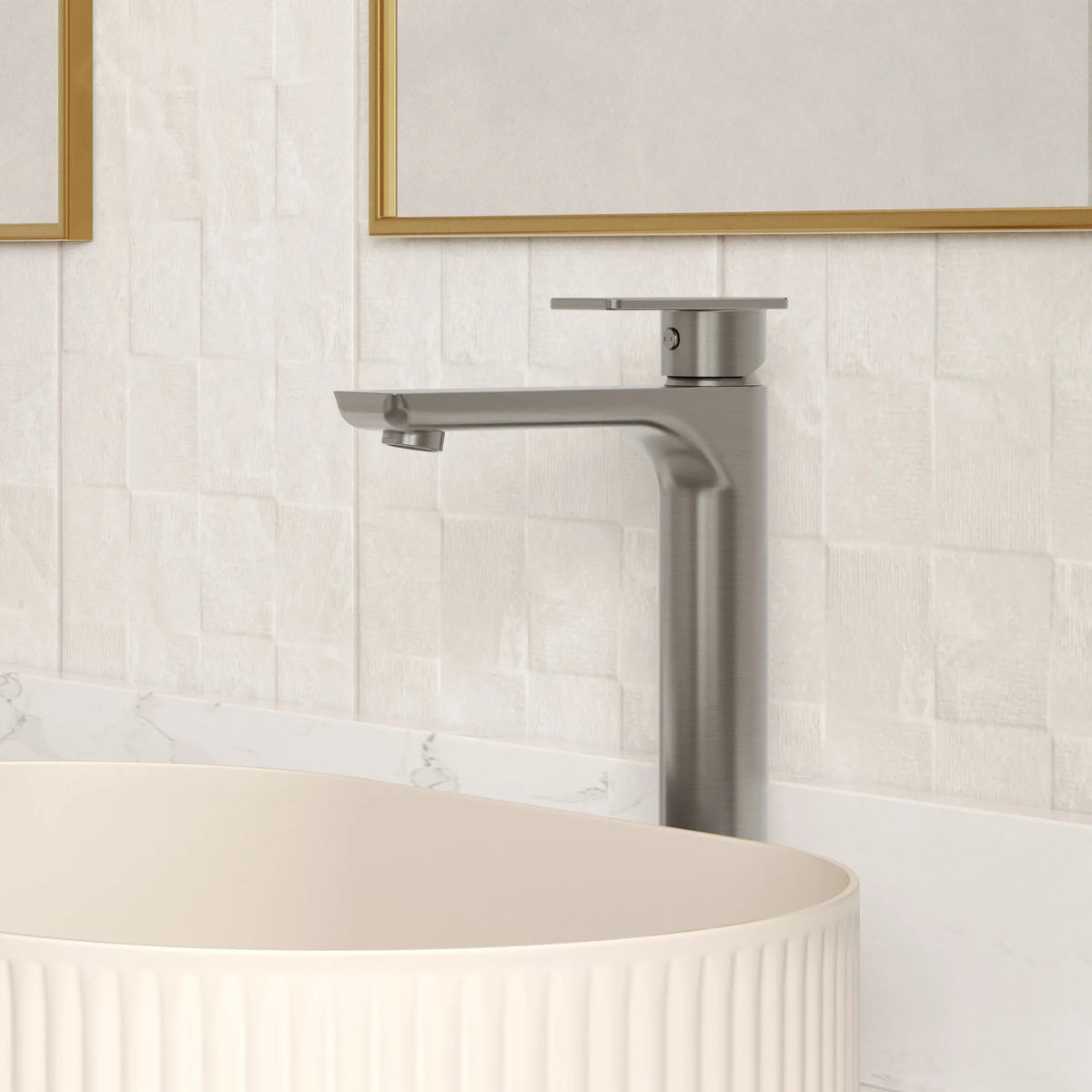Single-Handle Vessel Bathroom Sink Faucet With Pop-Up Drain