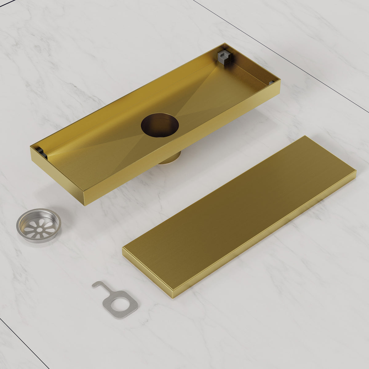 12-Inch Reversible Linear Shower Drain with Anti-Odor Core