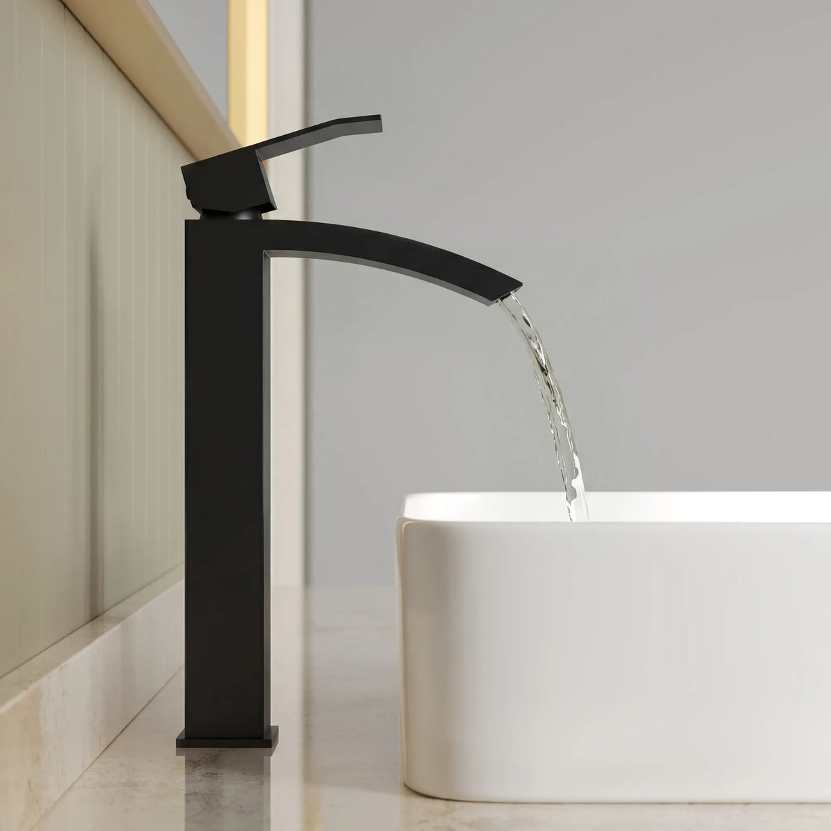 Single-Handle Vessel Bathroom Sink Faucet With Pop-Up Drain