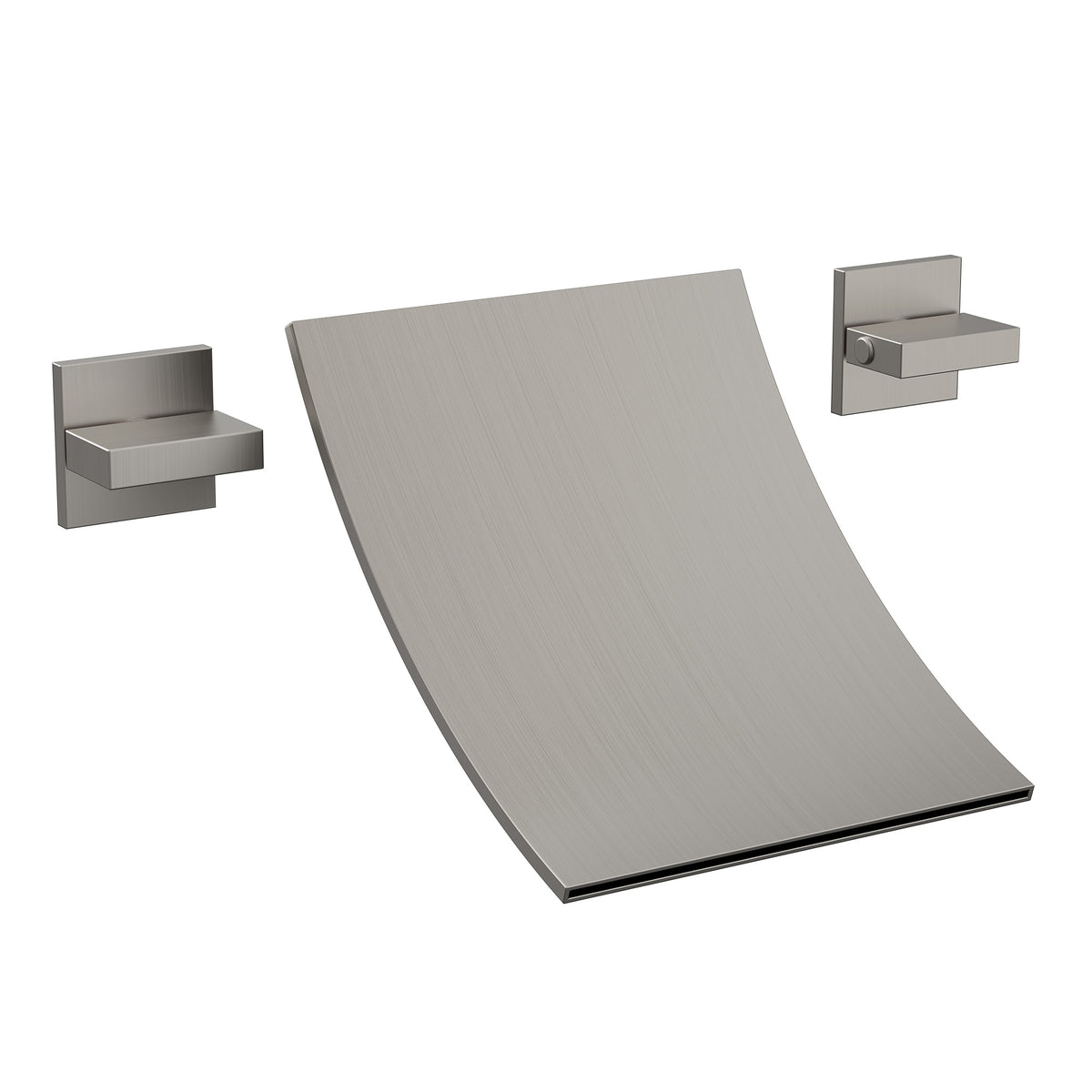 Wall-Mounted High-Flow Waterfall Bathtub Faucet with Dual Handles