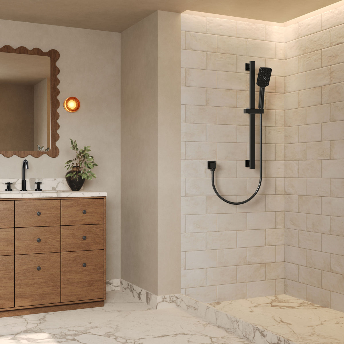 Wall-Mounted Shower Handheld with Three Spray Modes
