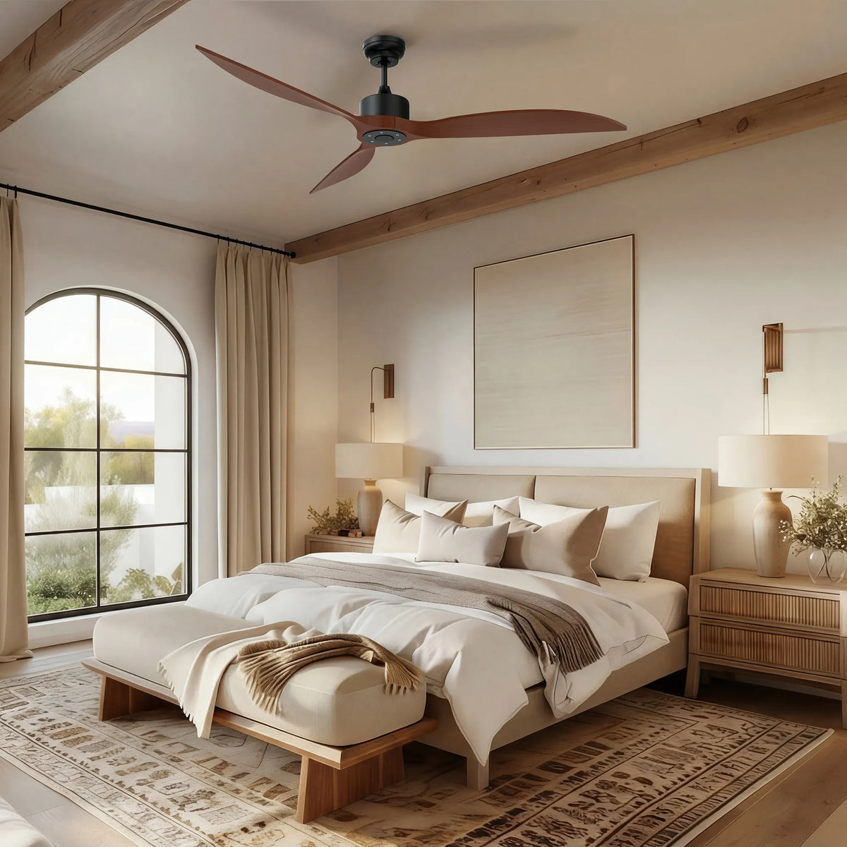 65-Inch Downrod Mount 3-Blade Ceiling Fan without Light