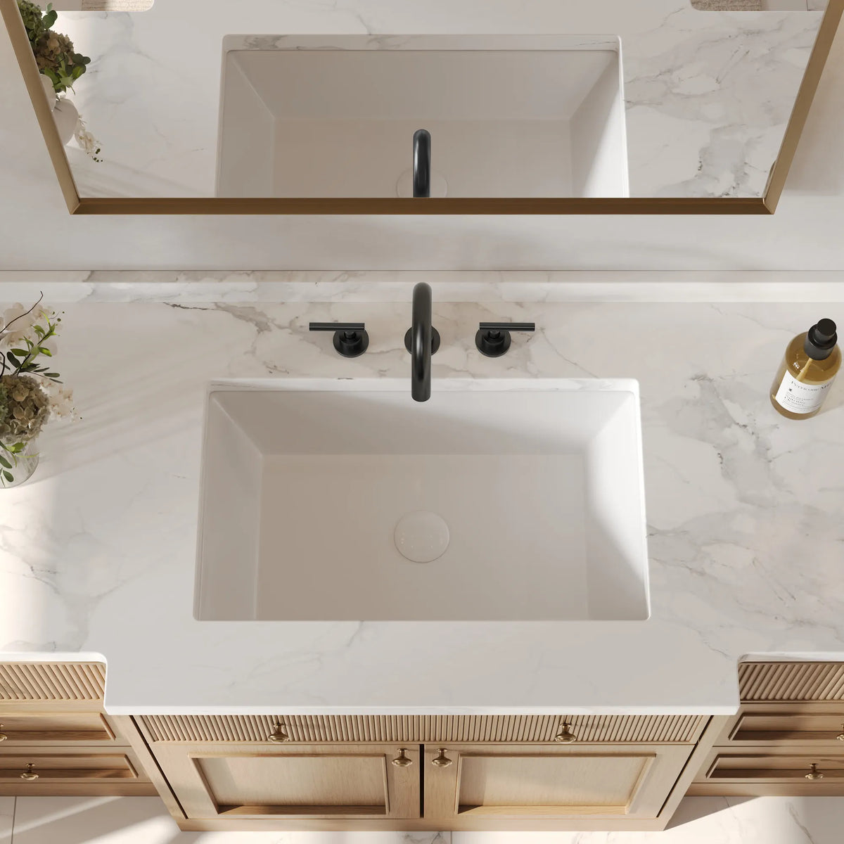Two-Handle Mid Arc Widespread Bathroom Sink Faucet With Pop-Up Drain