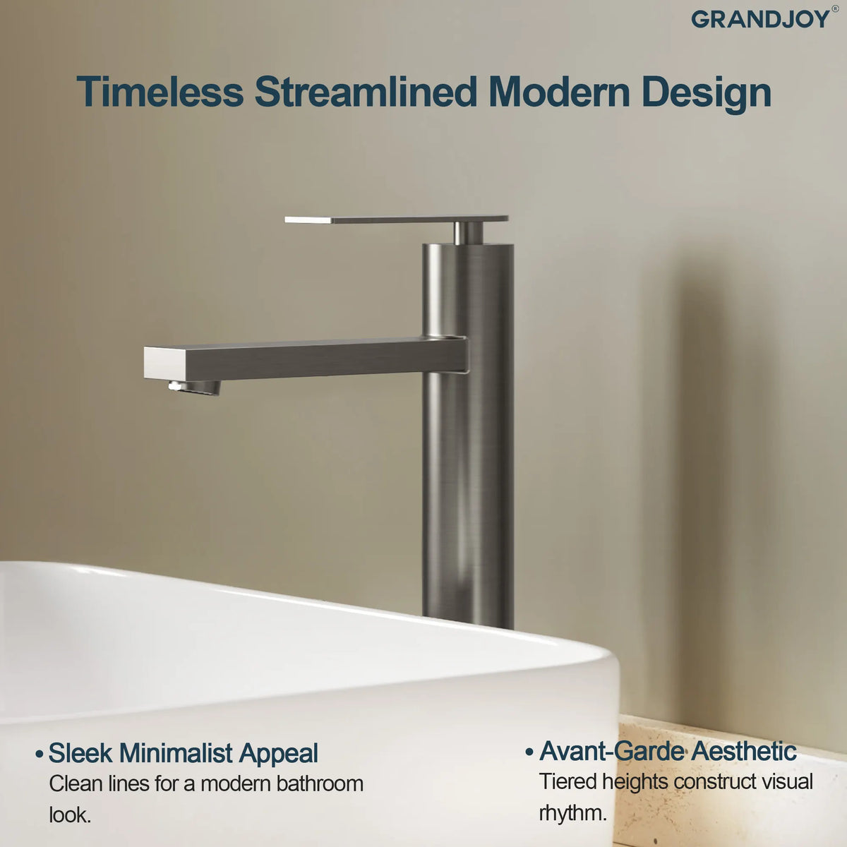 Single-Handle Vessel Bathroom Sink Faucet With Pop-Up Drain