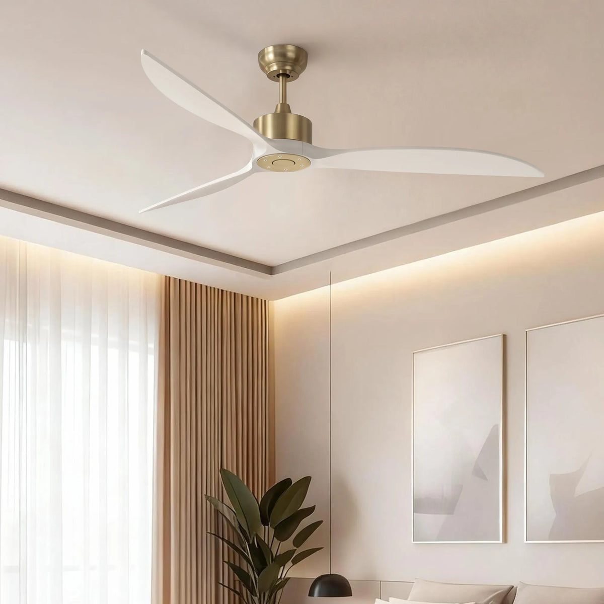 65-Inch Downrod Mount 3-Blade Ceiling Fan without Light