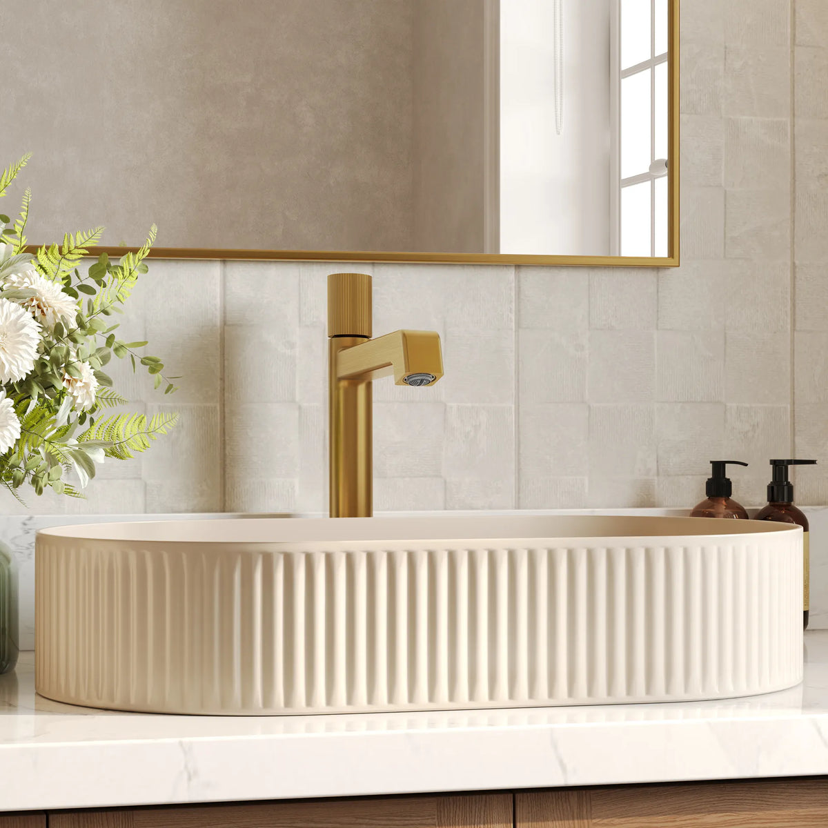 Single-Handle Vessel Bathroom Sink Faucet With Pop-Up Drain