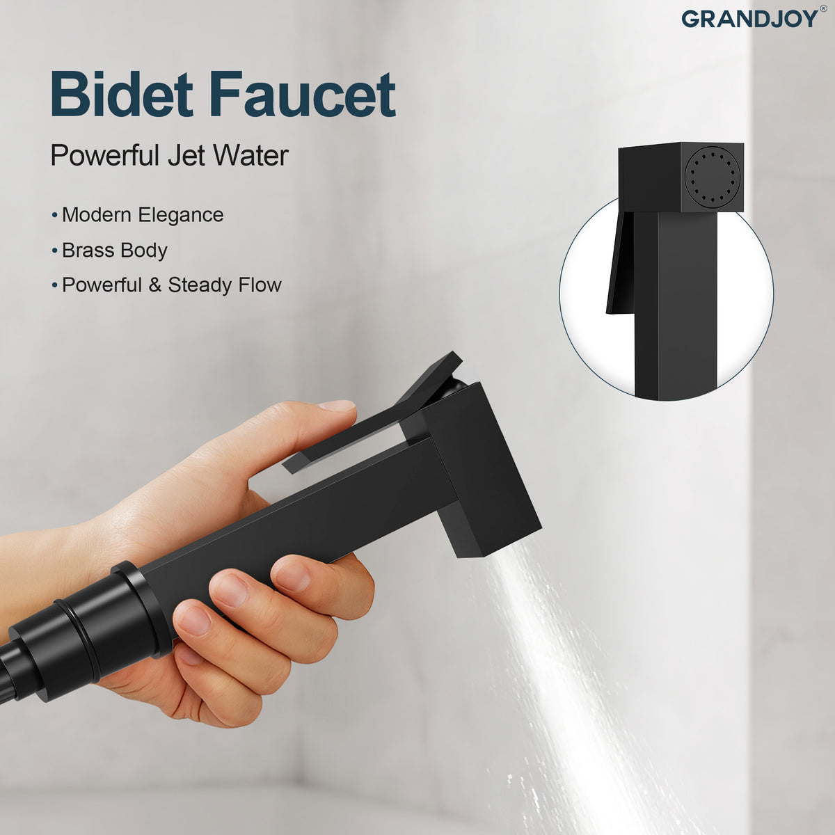 Wall-Mounted Brass Bidet Sprayer Set with Hot and Cold Control