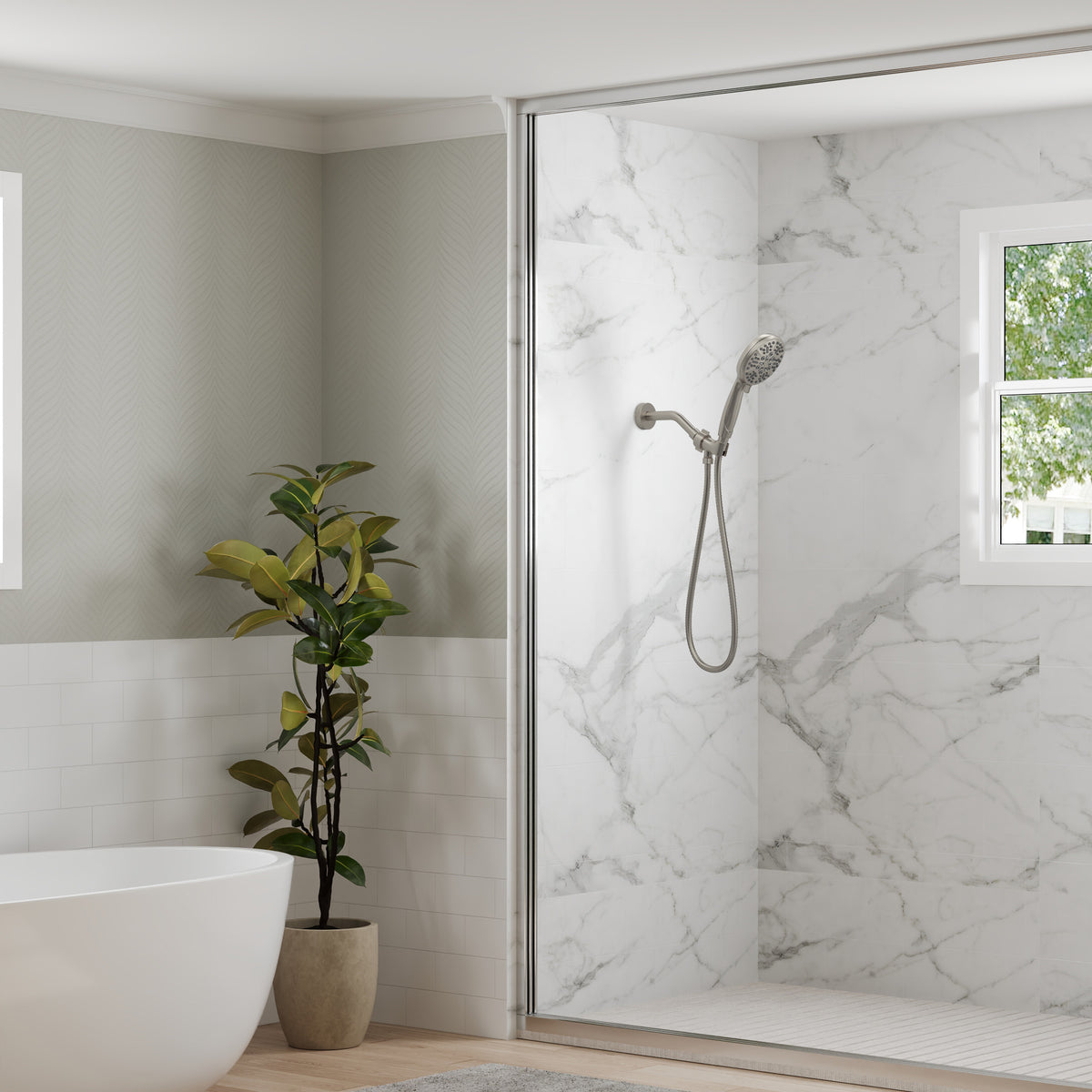 Wall-Mounted Shower Handheld with Five Spray Modes
