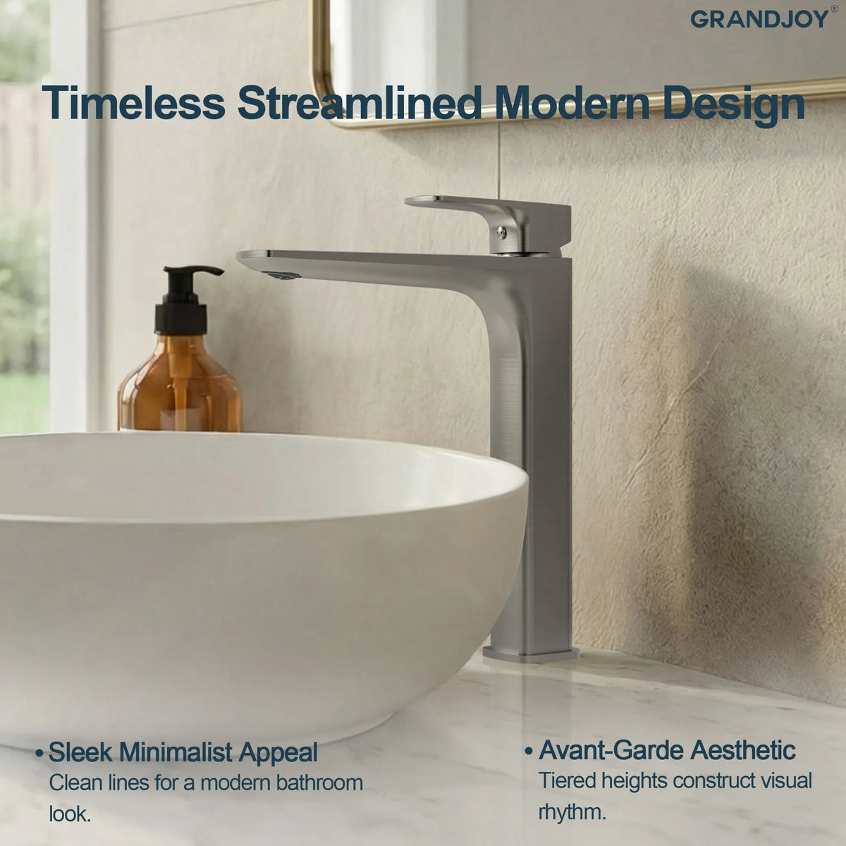 Single-Handle Vessel Bathroom Sink Faucet With Pop-Up Drain