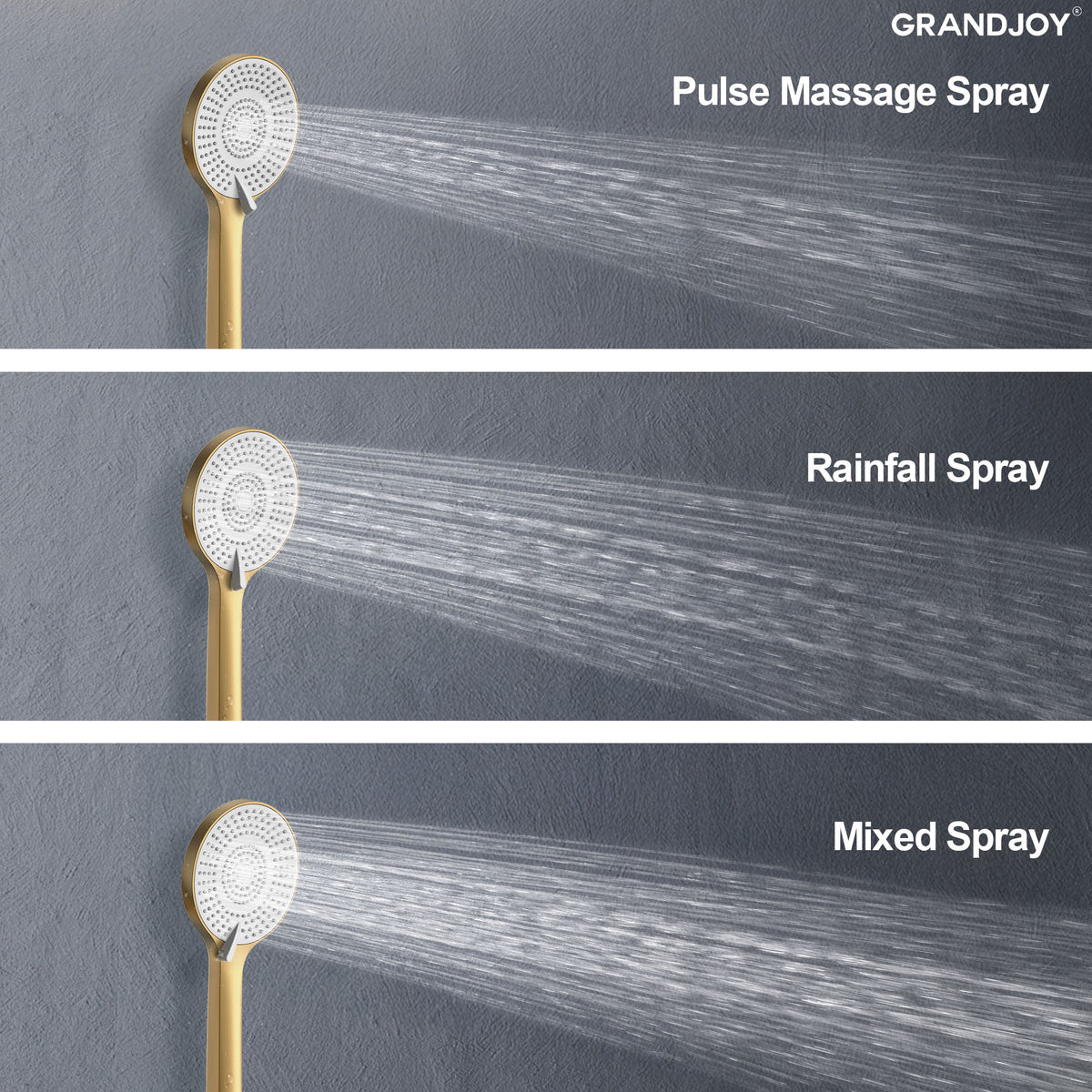 Exposed Pressure-Balanced Rain Shower System with Handheld Spray