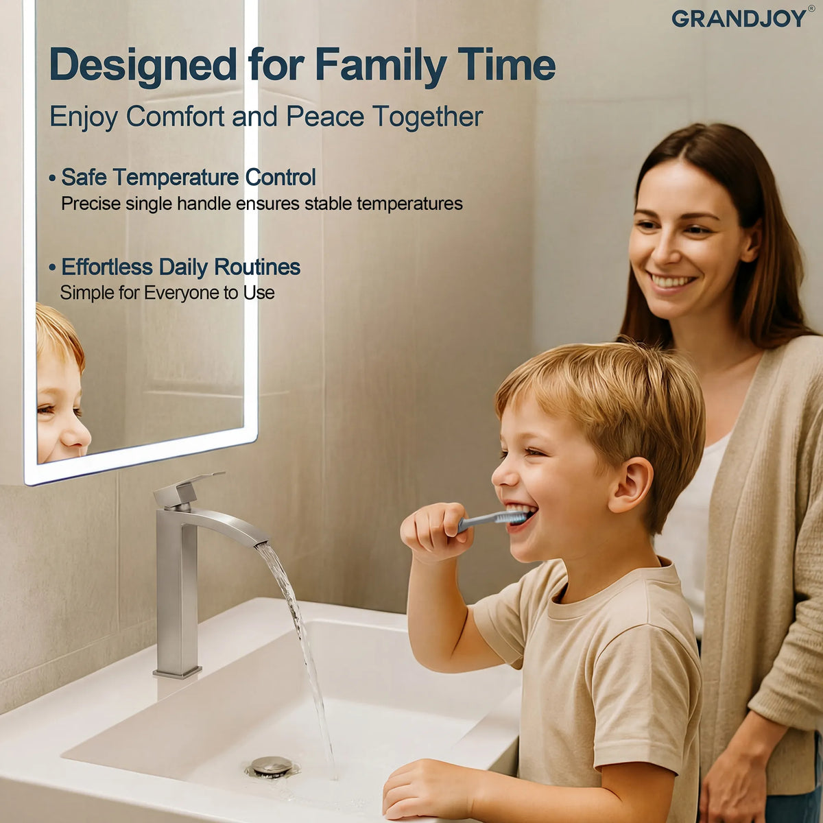 Single-Handle Vessel Bathroom Sink Faucet With Pop-Up Drain