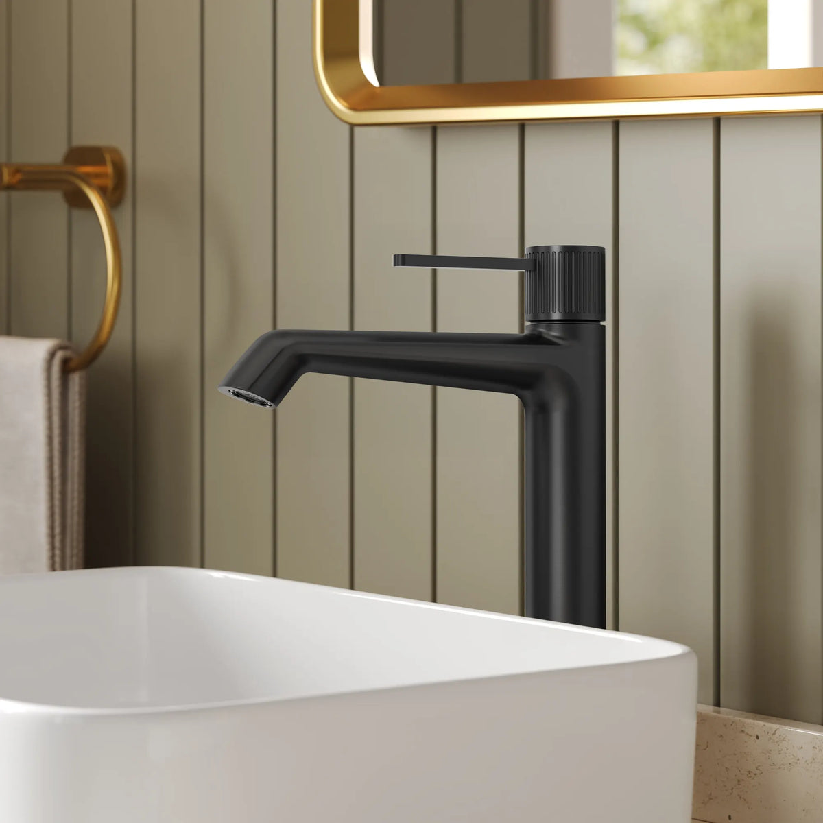 Single-Handle Vessel Bathroom Sink Faucet With Pop-Up Drain