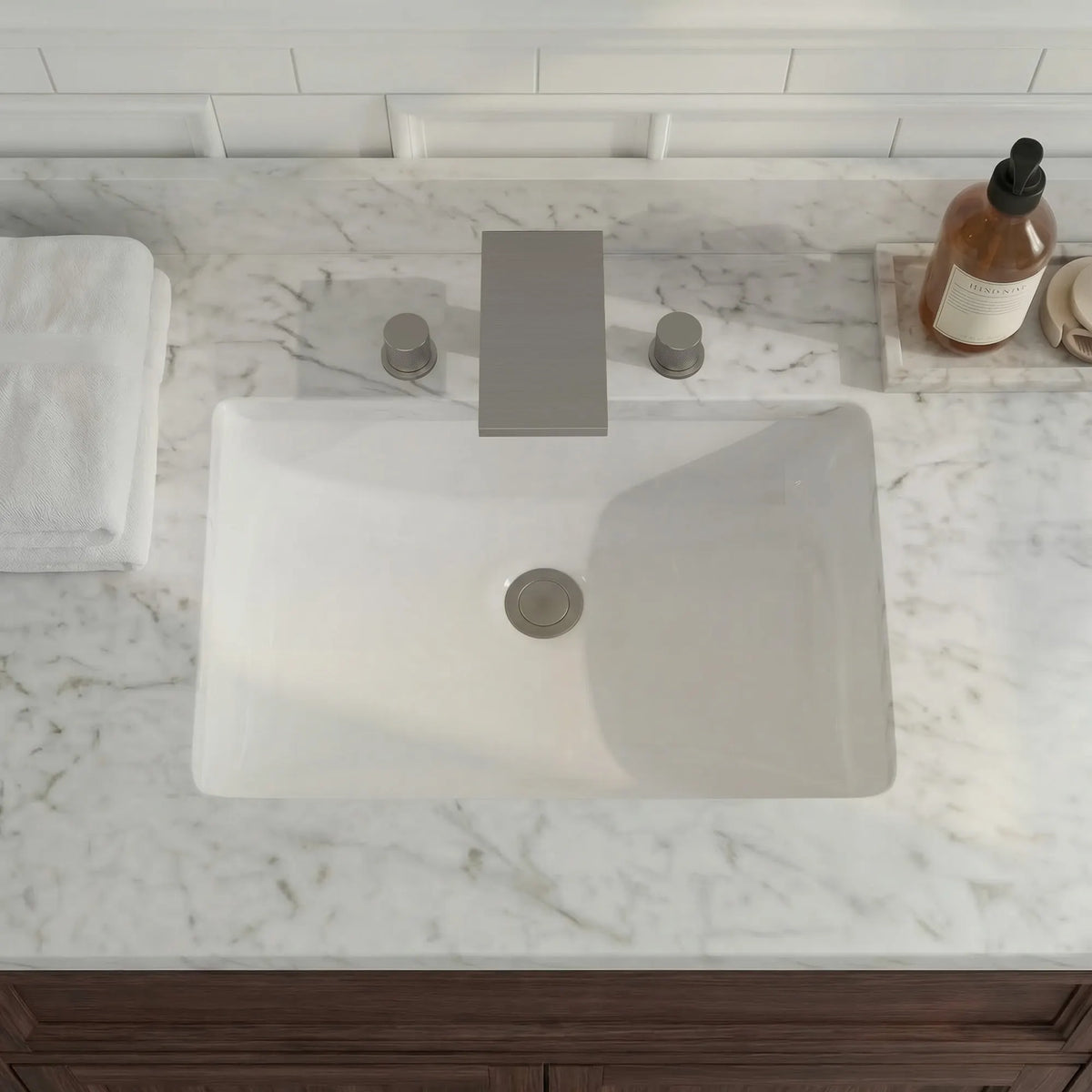 Two-Handle Mid Arc Widespread Bathroom Sink Faucet With Pop-Up Drain